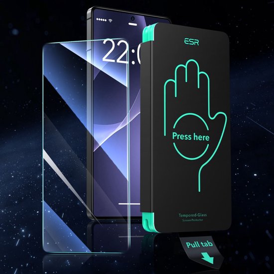 Protection d'écran ESR pour Samsung Galaxy S25 Ultra - Tempered Glass avec cadre de montage - Résistant aux rayures - Installation facile - (Lot de 2)