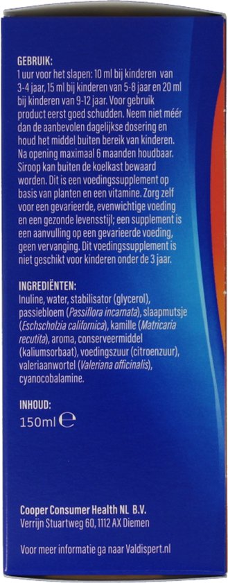 Valdispert Slaap Kids siroop - Passiebloem ontspant en is goed voor de nachtrust* - Geen gewenning** - Met sinaasappelsmaak - Kids vanaf 3 jaar - 150 ml