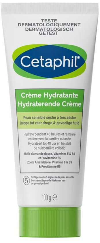 Cetaphil Crème Hydratante – Peaux sèches à très sèches et sensibles – Soin riche avec Niacinamide & Vitamine E – Visage et Corps – 450 g
