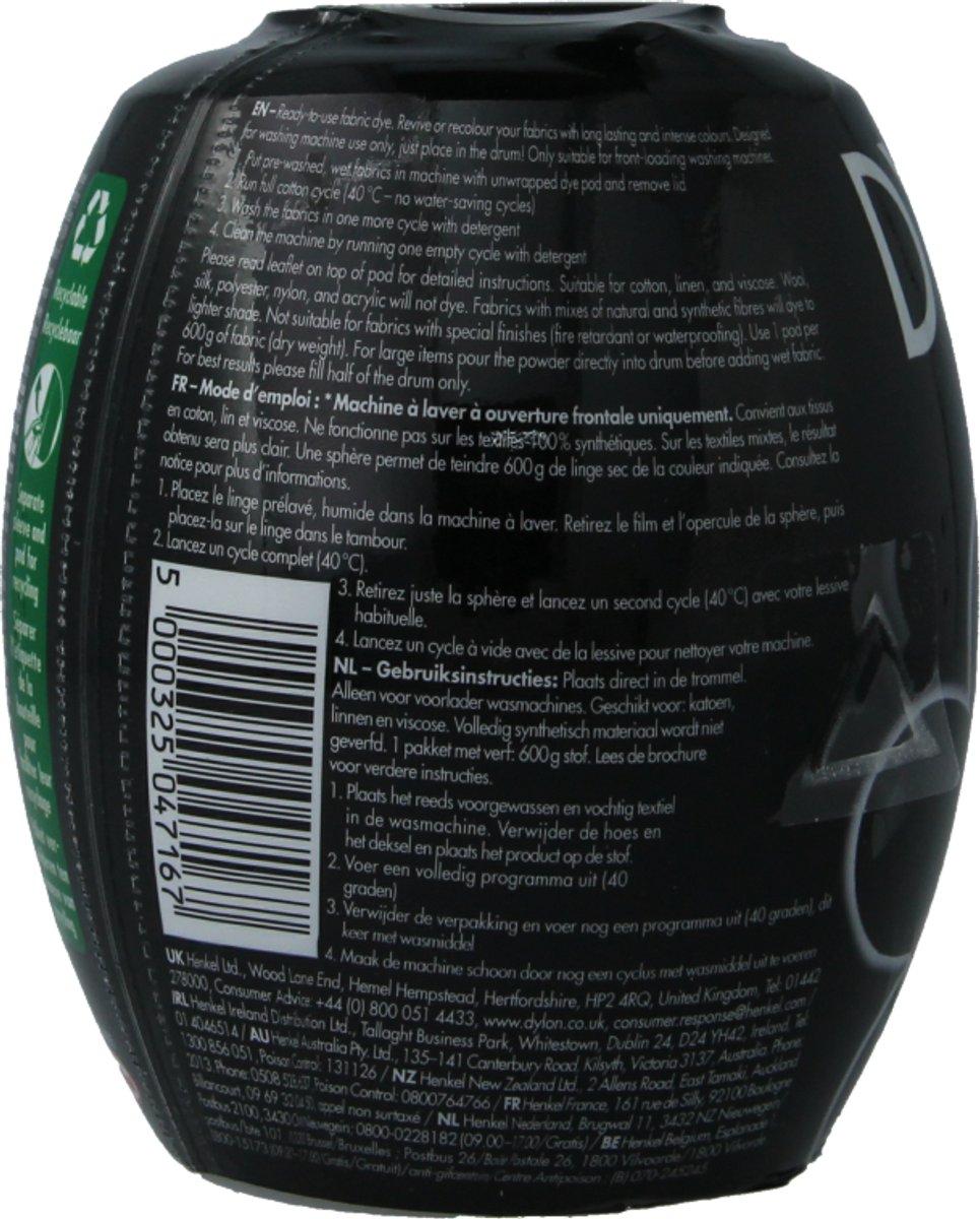 DYLON Wasmachine Textielverf Pods - Intense Black - 350g — afbeelding 6