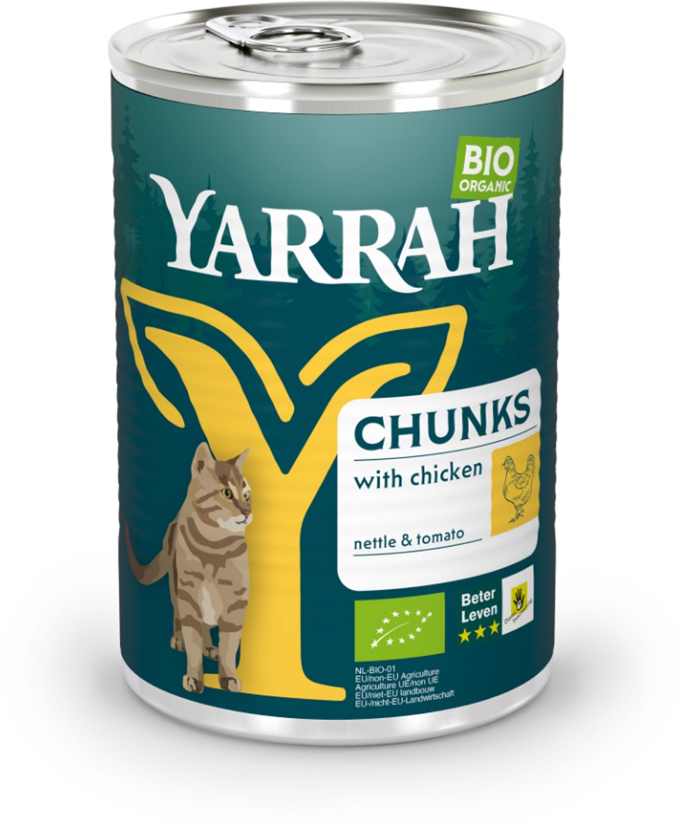 Yarrah Bio Kattenvoer Chunks Kip 405 gr