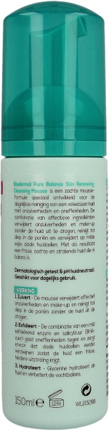 Biodermal Pure Balance Skin Renewing Cleansing Mousse -  gezichtsreiniging  - Gezichtsreinigings mousse - 150ml