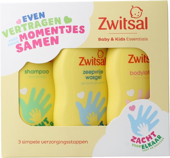 Zwitsal Essentials Kraamcadeau - Baby & Kids - huidvriendelijke pH en dermatologisch getest - 3 x 200 ml