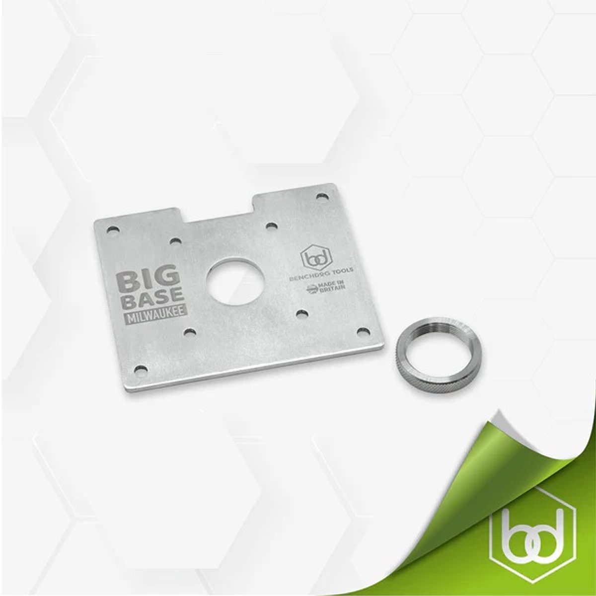 Benchdogs UK Router Big Base Stainless Steel Guide Bush Plate Milwaukee