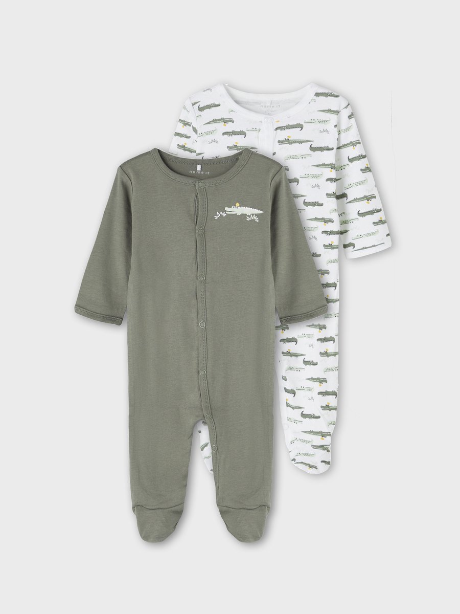 NAME IT - NBMNIGHTSUIT 2P W/F AGAVE CROCODILE NOOS - Baby - Pyjamas