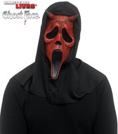 Fun World Ghostface Masker Duivel met Capuchon - Halloween Masker - Scream Masker voor bij Halloween Kostuum Volwassenen - Officiële Licentie - Rood