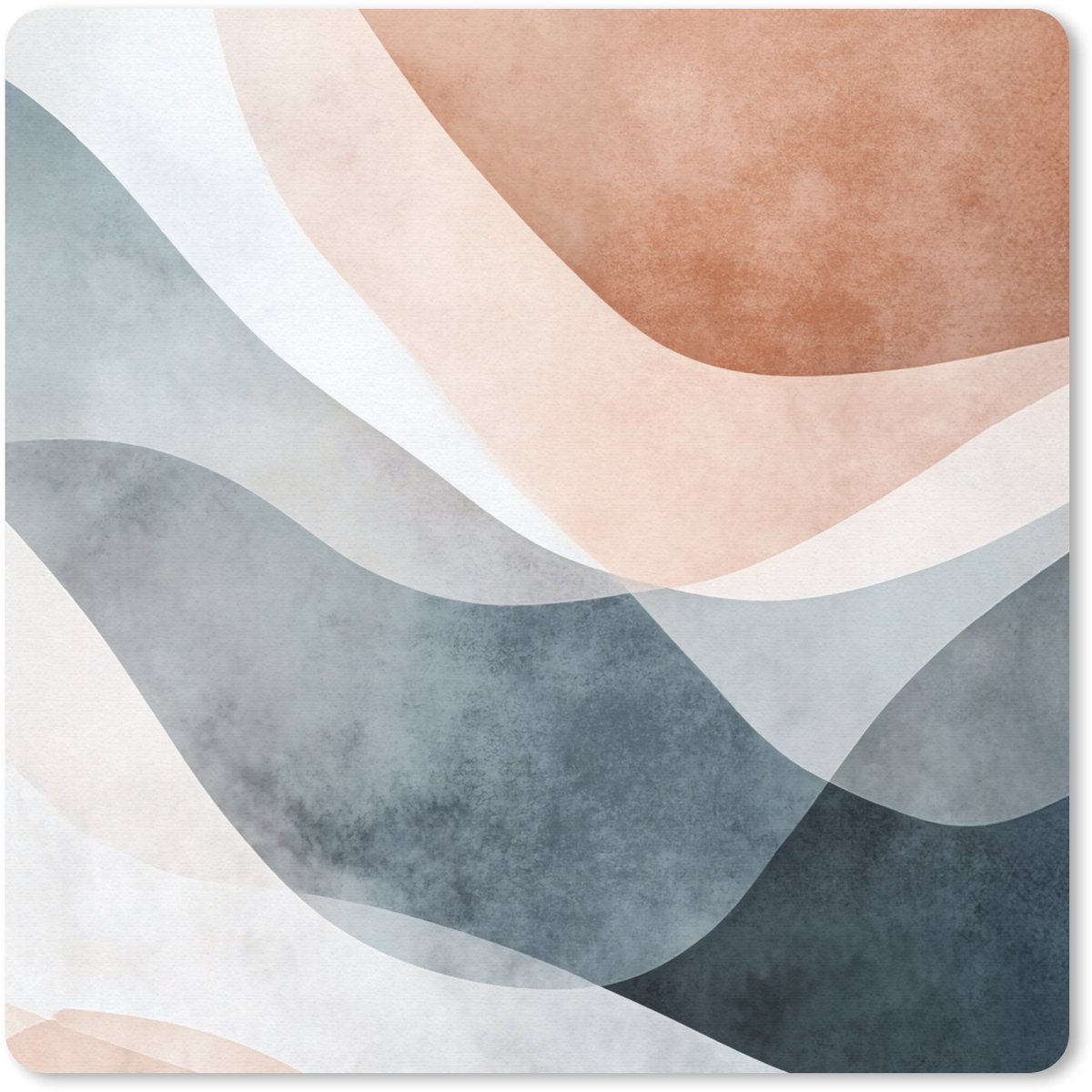 Muismat 30x30 cm - Mousepad Abstract - Golven - Blauw - Muismatten