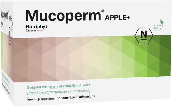 Mucoperm Apple | Spijsvertering en (darm)slijmvliezen Met 32 ingrediënten 60x4 Zakje