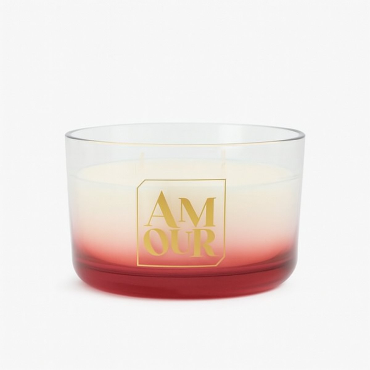 WDMT Luxe Geurkaars AMOUR met Rode Ombré Design – Sojawas Kaars in Cadeauverpakking – Romantisch Cadeau voor Valentijnsdag of Liefdevolle Gelegenheden - Rood