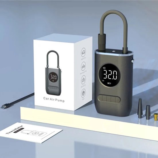 Elektrische fietspomp - Scooter Motor Auto - Draagbare luchtcompressor bandenpomp - Tot wel 10.3 bar - USB oplaadbaar