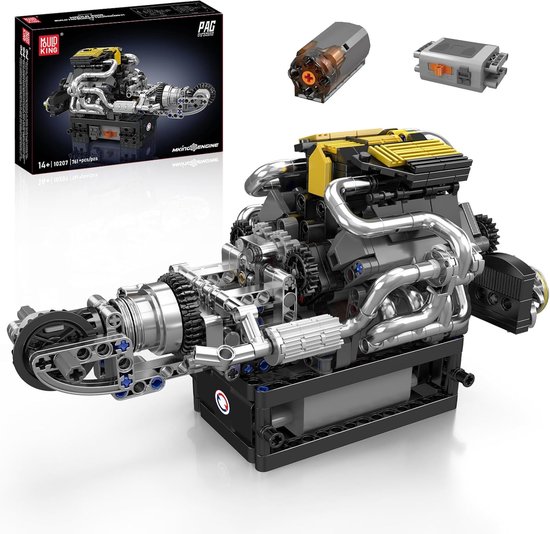 Mould King - Super Car V8 Icons Engine formule 1 | Educatief motor bouwset | Speed champions modelbouw | Creator classic bouwpakket | Technische F1 speelgoed ideas voor expert volwassenen & kinderen | compatibel met lego sluban of mega | 761 bloks