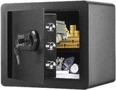 Vevor - Coffre-fort de sécurité - Coffre-fort ignifuge - Coffre-fort électronique - Coffre-fort avec serrure à combinaison - 2 clés - 14 L - Zwart - 40x35X30 - Y compris sac à billets ignifuge