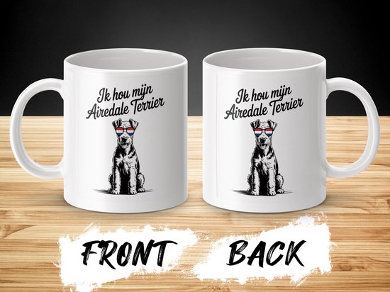 Ik Hou Mijn Airedale Terrier Mok, Hondenliefhebber Cadeau, Grappige Hondenmok, Airedale Terrier Hond Mok, Keramische Mok, Koffiemok