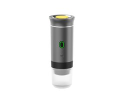Draagbare reiskoffiezetapparaat - Draadloos voor in de auto - 12V - Espresso - 3-in-1 espressomachine - Oplaadbaar - Kantoor, Buiten, Thuis - Grijs - 1 stuk