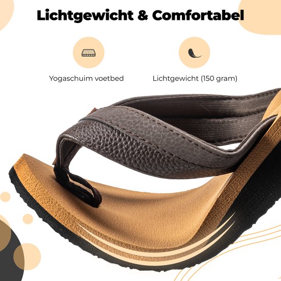 Slippers homme - Sandales pour femmes - Marron - Pointure 46 - Comfeet