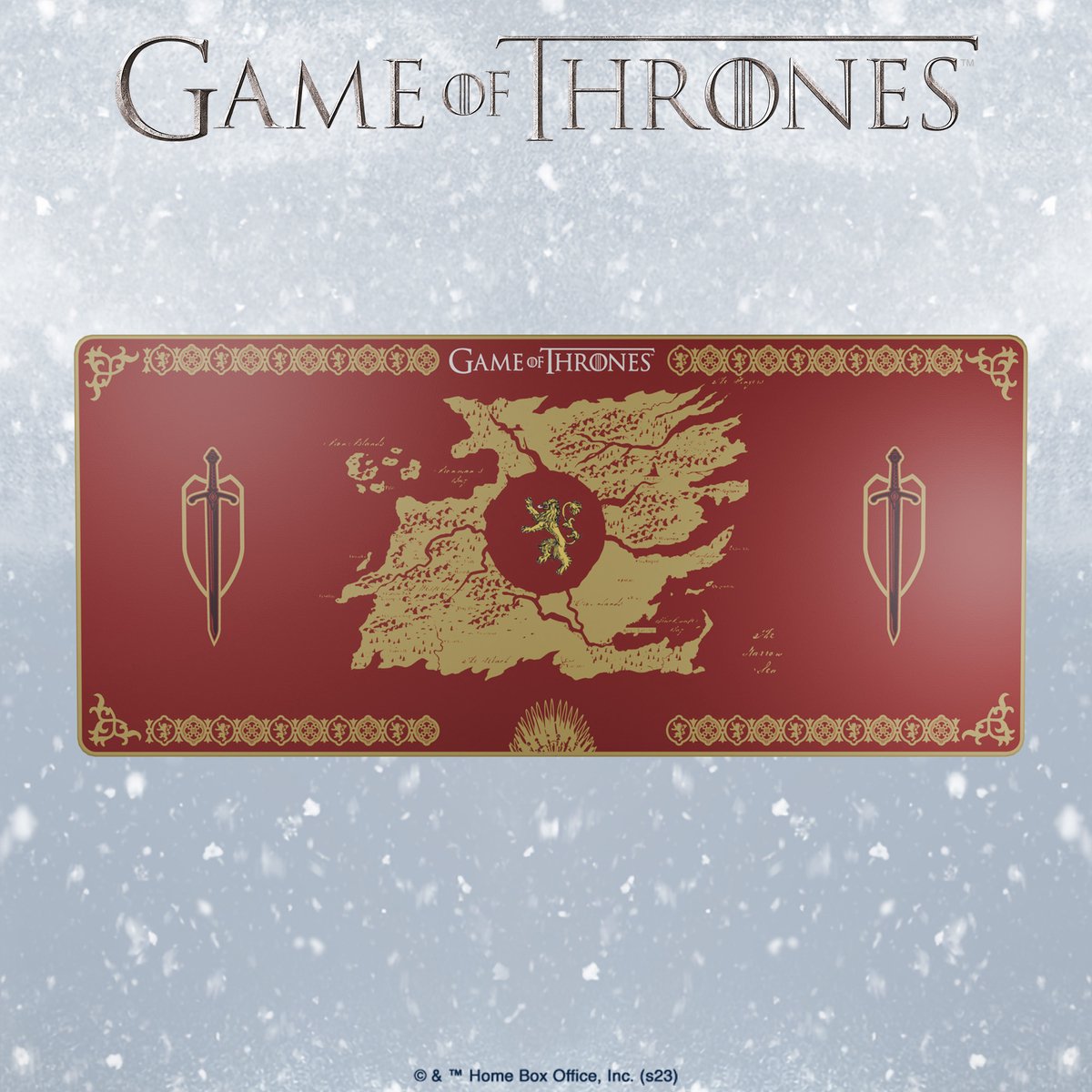 Lexip x Warner Game of Thrones Flexible Mouse Mat XXL, Lannister Edition, Red (90 x 40 cm)