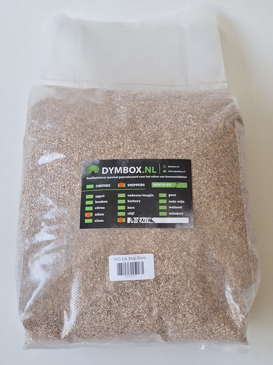 Eiken rooksnippers 5kg ≈ 16,65 Liter geschikt voor o.a. Borniak rookovens