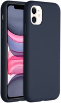 Accezz Hoesje - Geschikt voor iPhone 11 - Liquid Silicone Backcover - Donkerblauw