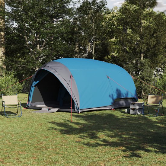 vidaXL - Tunnel - tent - met - dak - met - opslag - Blauw - 410 - x - 285 - x - 198 - cm - taft van Merkloos — afbeelding 5