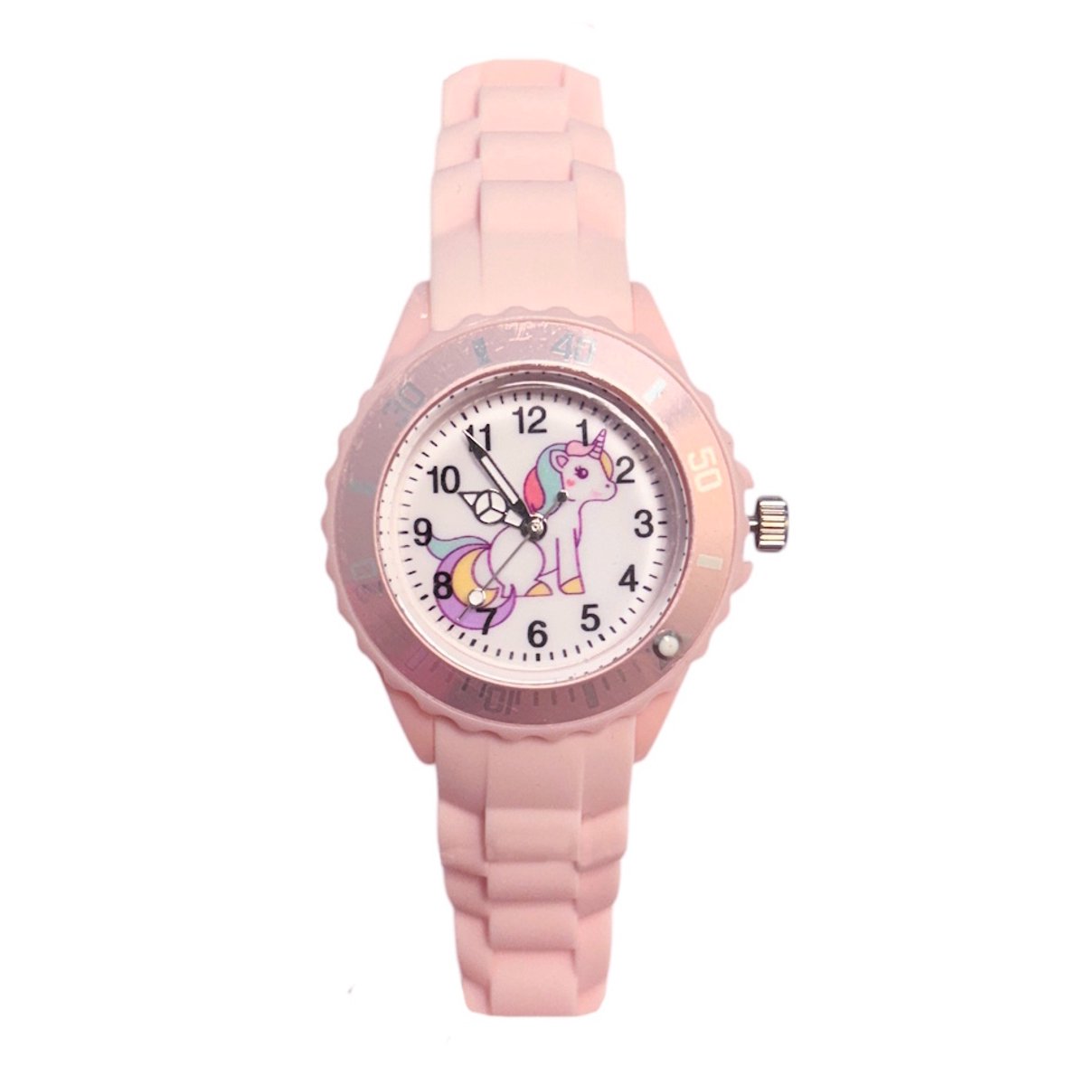 Kinderhorloge - Unicorn Lichtroze | Siliconen | Ø 35 mm