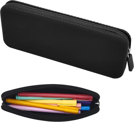 Foto: Etui siliconen etui waterdichte siliconen cosmetische tas etui multifunctionele etui esthetische mode opbergtas met rits zwart