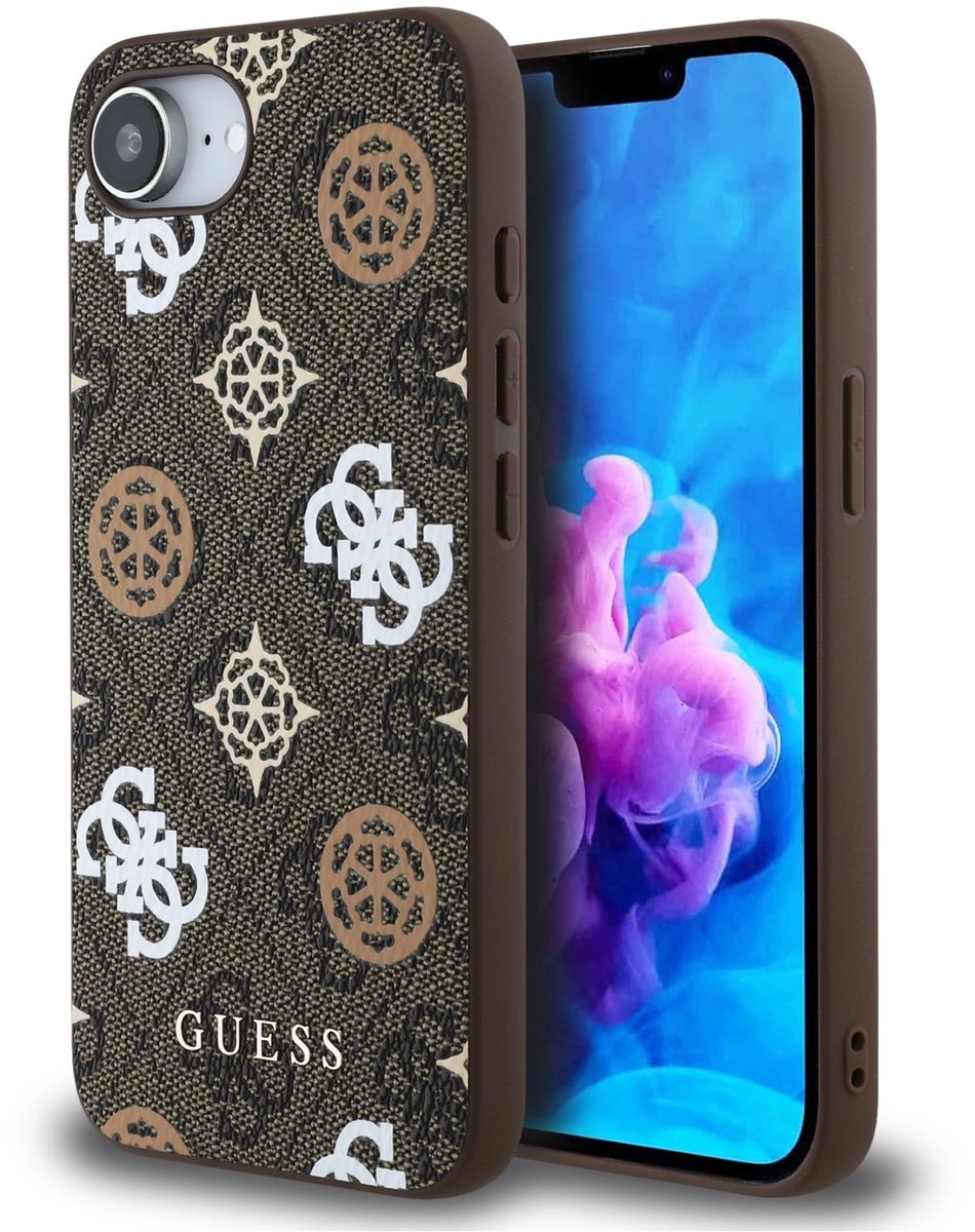 Guess Tpu-Hoesje Met Magsafe Voor Iphone 16E Met Pioenmotief En Magnetisch