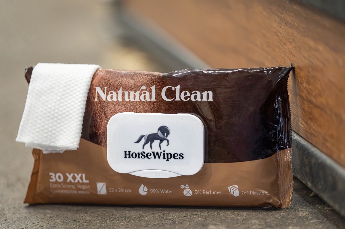 Horse Wipes Natural Clean - 30 XXL doekjes voordeelverpakking