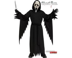 Fun World Ghost Face Kinder Kostuum Scream Masker Kostuum Horror Verkleedkleding Kind Halloween Kleding Carnaval Carnavalskleding Kind - Officiële Licentie - 3-Delig Gewaad/Riem/Masker - Unisex - Maat 12-14 Jaar