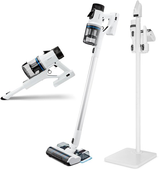 MEDION P400 W steelstofzuiger met wisfunctie (snoerloos, zakloos, cycloontechnologie, 400 watt, 2-in-1 steelstofzuiger, handstofzuiger, oplaadbare batterij, stofsensor, HEPA H13, LED-touchdisplay, bor