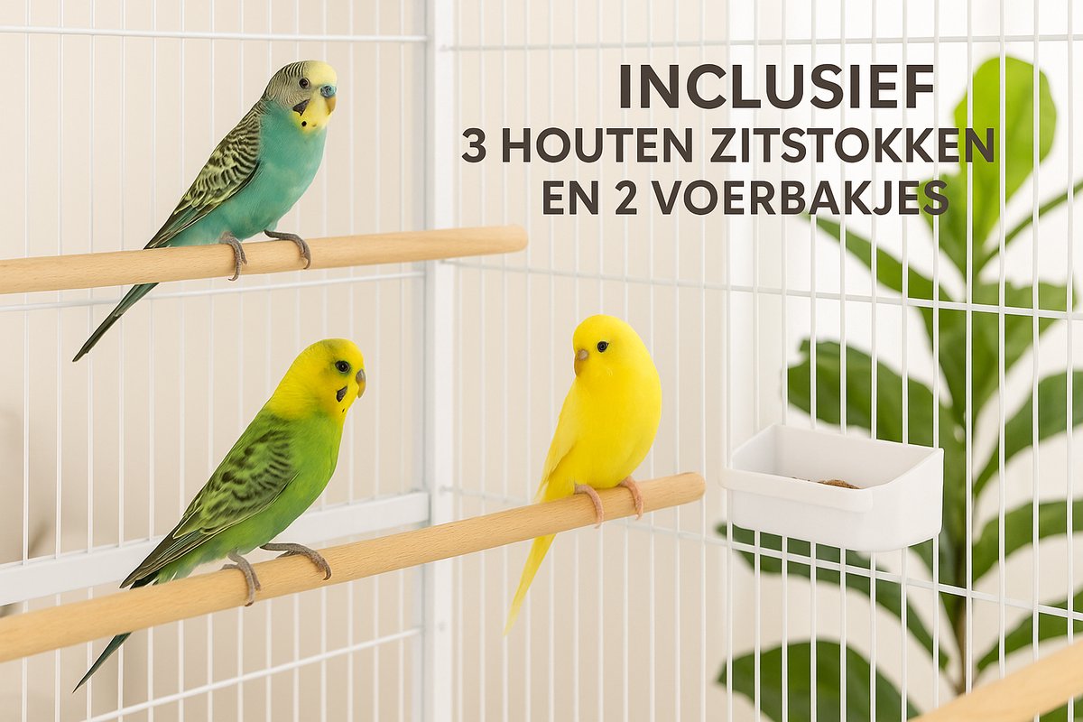 Volière Sumba Wit – volière voor buiten & binnen – volière aluminium – 79x52x134 cm – Flamingo volière thumbnail 3