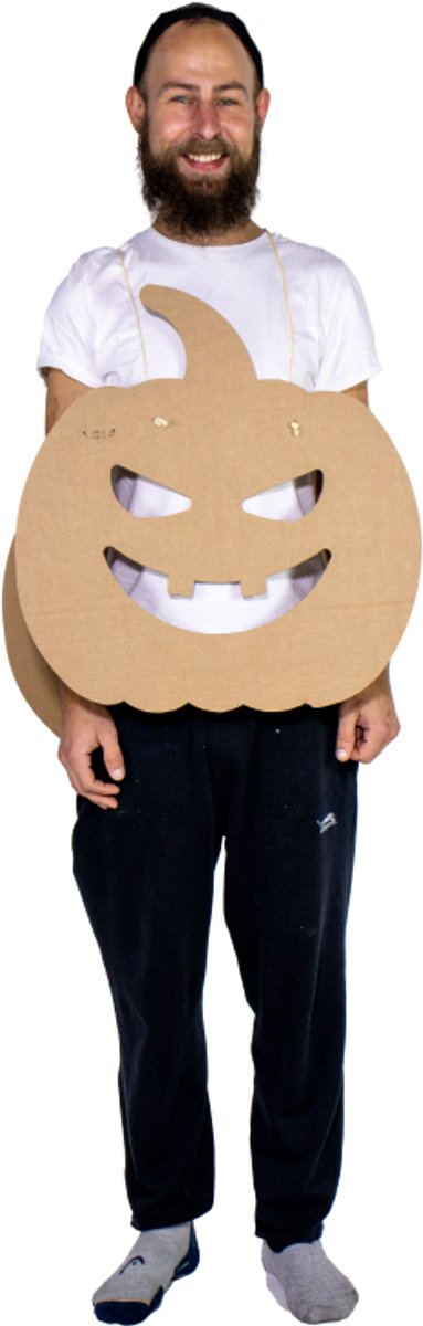 Pompoen - Kartonnen verkleedkleding - Halloween kostuum - Pompoen verkleedkostuum - 55x1x58 cm - Verkleedpak van karton - Speelgoed - KarTent