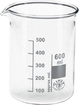 Bekerglas 2x 600ml (hittebestendig, borosilicaat 3.3, gegradueerd met schenktuit)