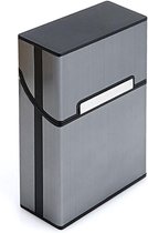 Boîtes à cigarettes Besjaar - Porte-cigarettes avec briquet - Boîte à cigarettes - Zwart - Aluminium - Résistant aux intempéries - Robuste et Luxe