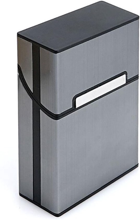 Foto: Besjaar sigarettendoosjes sigarettenhouder sigaretten box zwart aluminium weerbestendig stevig en luxe