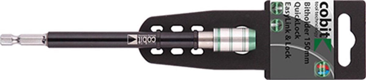 Cobit 1/4" Magneetbithouder tbv. 1/4" bits, EasyLink/EasyLock, Vrijloophuls, 150 mm