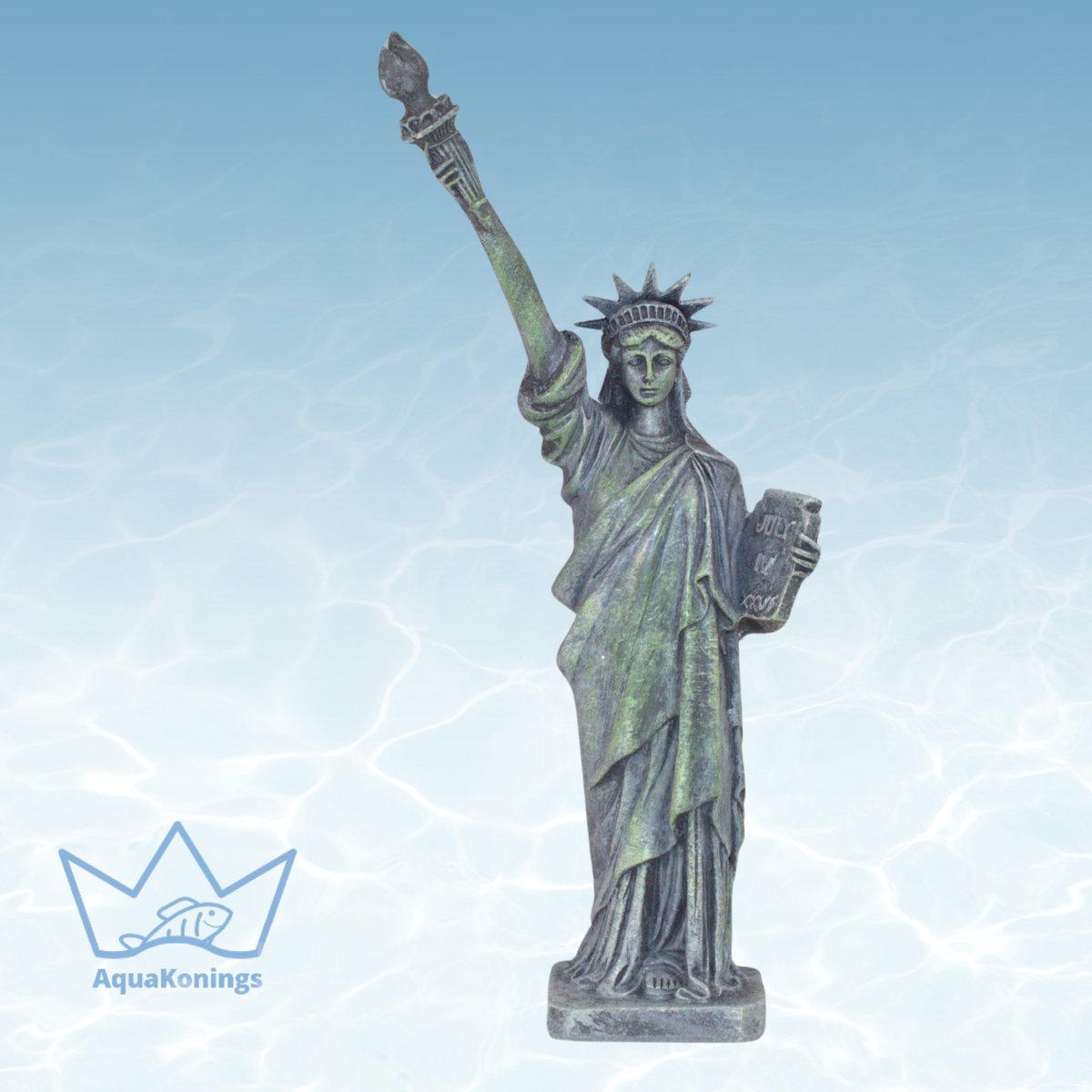 AquaKonings - Aquarium decoratie - Ornamenten - vrijheidsbeeld - 4x4x20