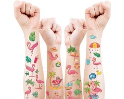 10pcs Flamingo Tattoos - Skin Friendly - Water Resistant - Flamingo Party Decoration - Summer Party Accessories - Gift Ideas voor Kids Birthdays