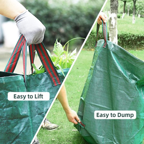Premium 2-Pack 72-Gallon Heavy Duty Yard Waste Bags - Reusable Leaf & Lawn Bags with 4 Reinforced Handles - Extra Large Garden Trash Bags for Leaves, Grass Clippings & Debris - Durable & Lightweight van Premium. — afbeelding 2