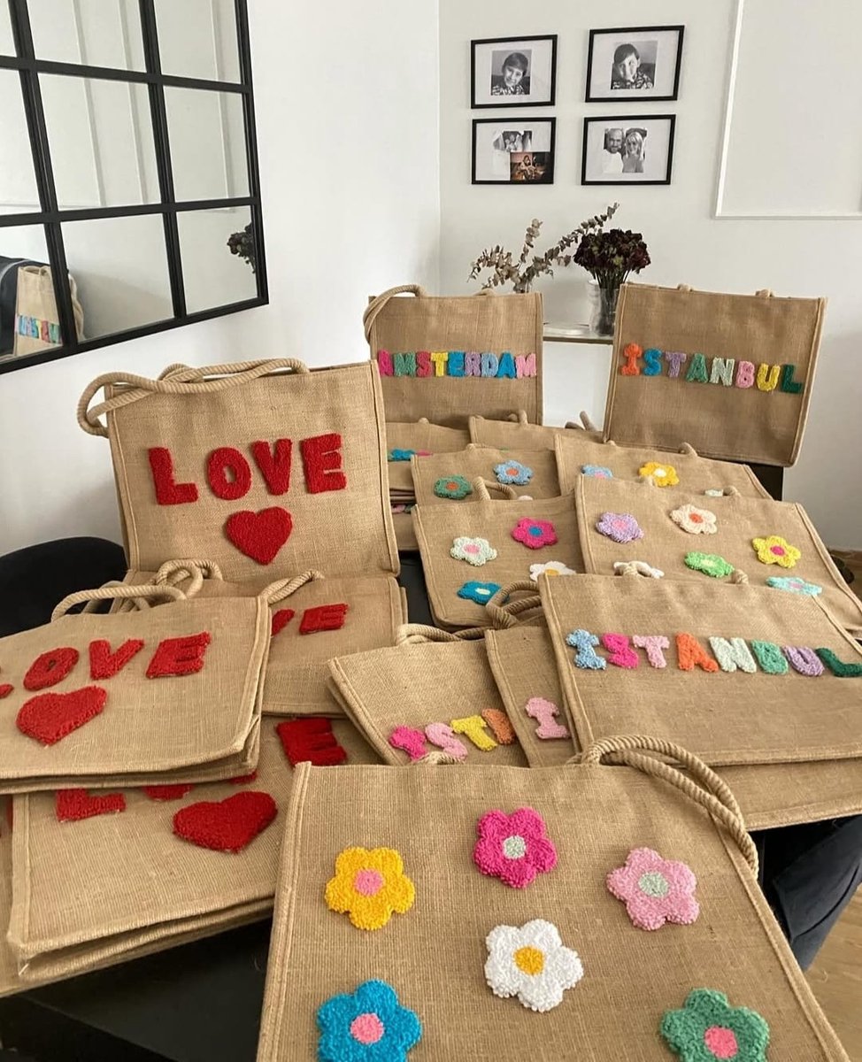 Minis Gifts – Jute Strandtas – Punch Borduurwerk ‘ISTANBUL’ – Duurzaam & Stijlvol – Shopper voor Strand & Dagelijks Gebruik
