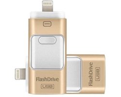 1 stuk USB Flash Drive 256GB - 4-in-1 Externe Opslag Geschikt voor iPhone, iPad, Android en USB - Lightning & USB Pendrive - Data Opslag, Back-up en Overdracht - Compatibel met iOS en Android - Ideaal Cadeau voor Tech-liefhebbers