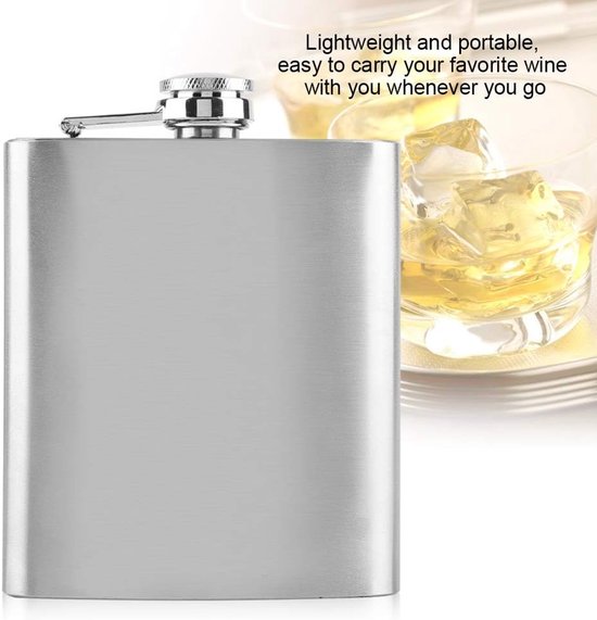 Rvs Heupfles, Fles Met Trechter Rvs Zak Alcohol Fles Zilver Klassieke Flagon voor Wandelen Liquor Fles(7 oz) — afbeelding 4