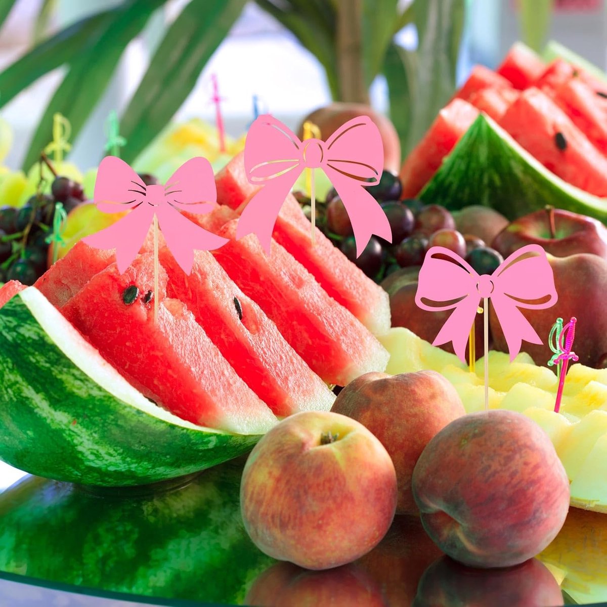 Lot De 24 Décorations De Cupcakes Avec Nœud Rose Pour Coquette