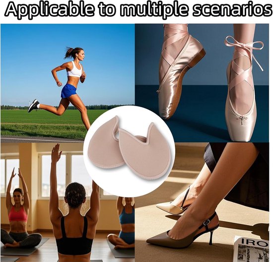 2st Ballet Dans Teen Pads, Zachte Stof Teen Zakjes Pads Hoezen Puntschoenen Hoge Hakken Teenkappen Beschermers Puntschoen Accessoires voor Vrouwen Meisjes om Voeten te Beschermen van Linicort — afbeelding 4