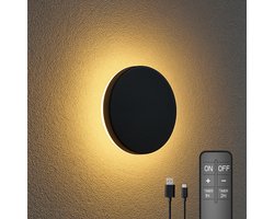 Calex Holland CALEX Siderno Wandlamp 20cm - Oplaadbaar en Dimbaar - Binnen en Buiten Gebruik - Zwart