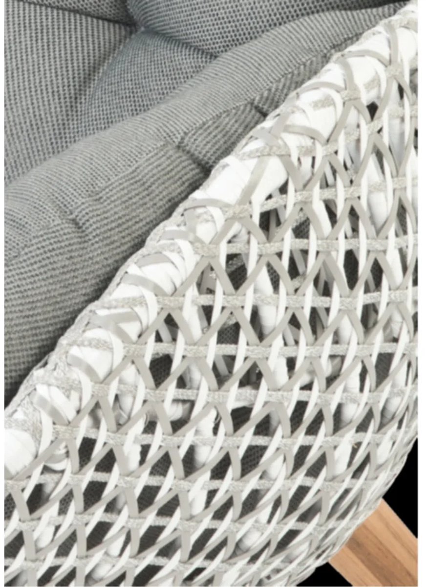 Tierra Outdoor Prince Lounge Chair - blanc - taupe - coussins charcoal