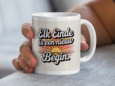 Tasse « Chaque fin est un nouveau départ », tasse à café avec citation positive, idées cadeaux inspirantes, citation néerlandaise, Design « Nouveau départ »