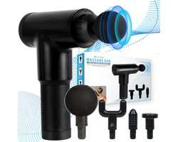 Massage Gun Professioneel 4 Opzetstukken - Helpt je Spieren Ontspannen - Draadloos & Stil - 22 x 17 x 6,9 cm - Sporten - Ontspanning - Massage Pistool - Massage Apparaat - Zwart - Silvergear