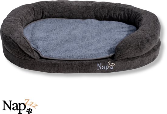 Napzzz Hondenmand Sofa Ovaal Grijs 140 x 80 x H24 cm