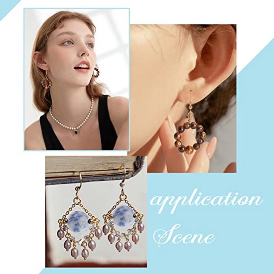 PONABEADIY 24 Styles 600PCS Perles En Pierre Naturelle Avec Trou Rondes