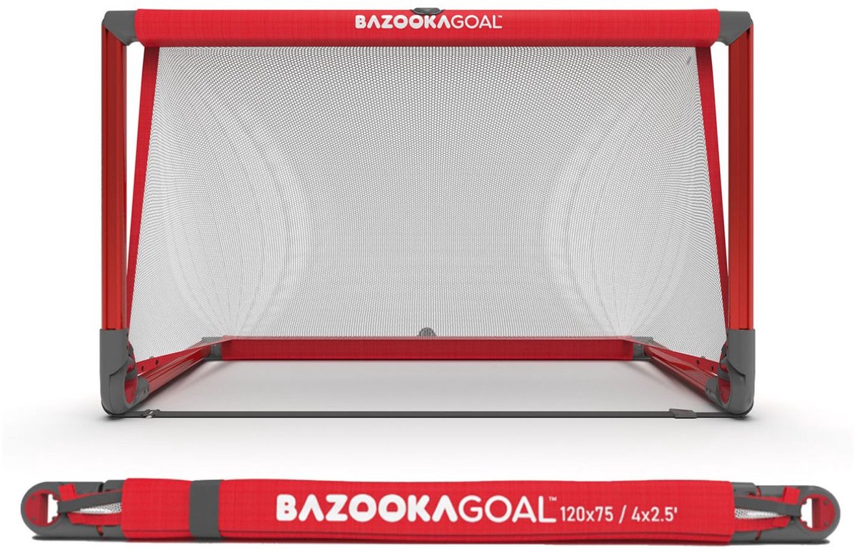 BazookaGoal Aluminium Voetbaldoel - 120 x 75 cm - rood/wit